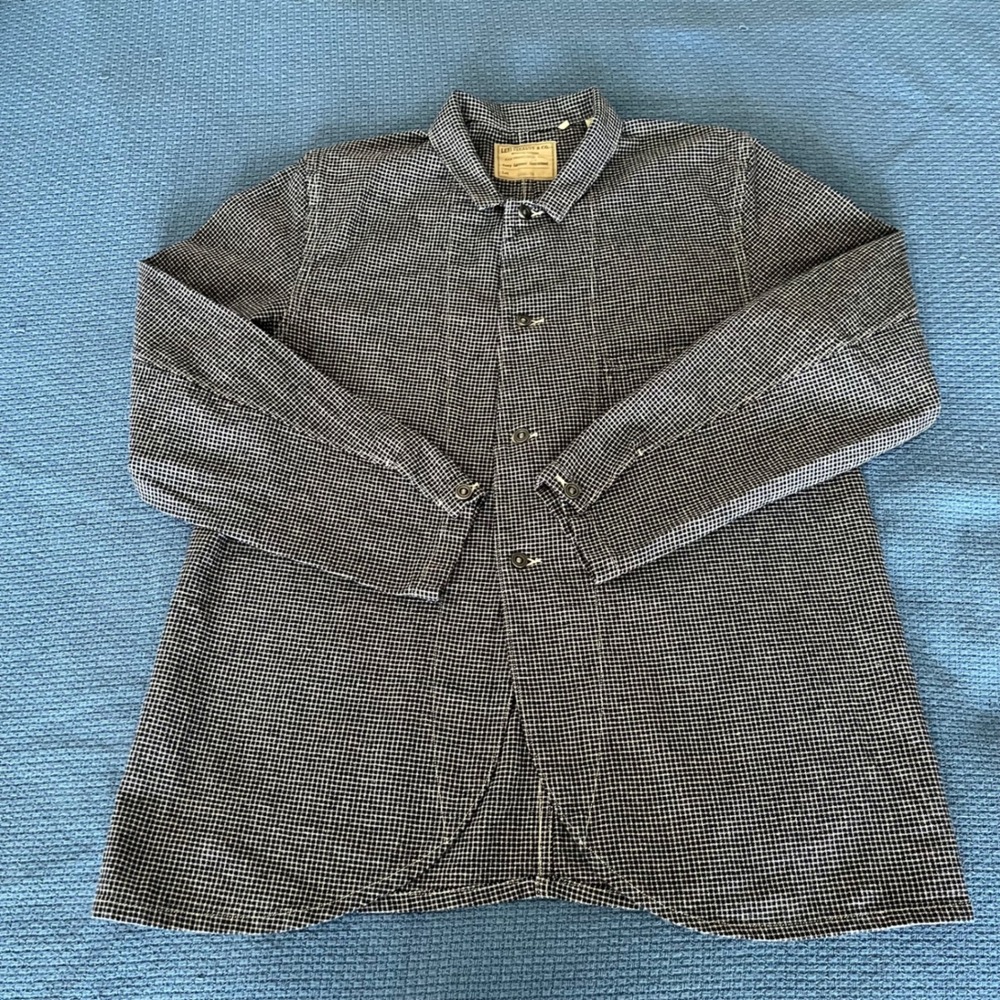 Levi Strauss & Co. Women's Jacket Coat Navy Tan‎ Check